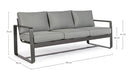 Divano da Giardino 3 Posti 194x78x84h cm in Alluminio e PP Merrigan Antracite 