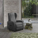 Poltrona Alzapersona Elettrica 2 Motori 90x100x90 cm Sofa in Microfibra Dispositivo Medico 1 Grigio Scuro 