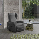 Poltrona Alzapersona Elettrica 2 Motori 90x100x90 cm Sofa in Microfibra Dispositivo Medico 1 Grigio Scuro 