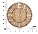 Orologio da Muro Wood Ø60x5 cm MDF e Ferro Oro e Nero