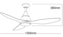 Ventilatore da Soffitto con 3 Pale e LED Ø130 cm 5 Velocità Martec Vantage Legno
