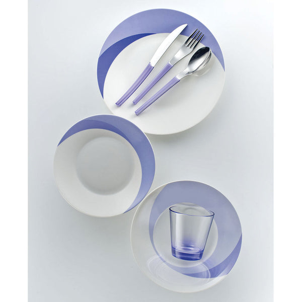 Set 7 pièces Assiettes + Couverts + Verre Eme Natura Water Indigo sconto