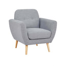 Poltrona Burton 84x79x86 h cm in Tessuto Grigio chiaro