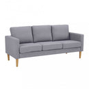 Divano 3 Posti Ramsey 180x73x82 h cm in Tessuto Grigio chiaro