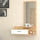 Meuble d'entrée avec miroir 80x35x116 cmJoy chêne blanc