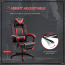 Sedia da Gaming con Rotelle in Similpelle Rosso e Nero 