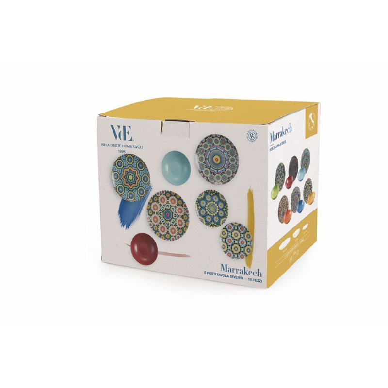Servizio Piatti 18 Pezzi in Porcellana e Gres Villa d'Este Marrakech