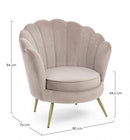 Poltrona Giliola in Tessuto effetto Velluto Grigio