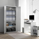 Armadio da Ufficio in Acciaio con 4 Ripiani Regolabili 80x40x180 cm Bianco 