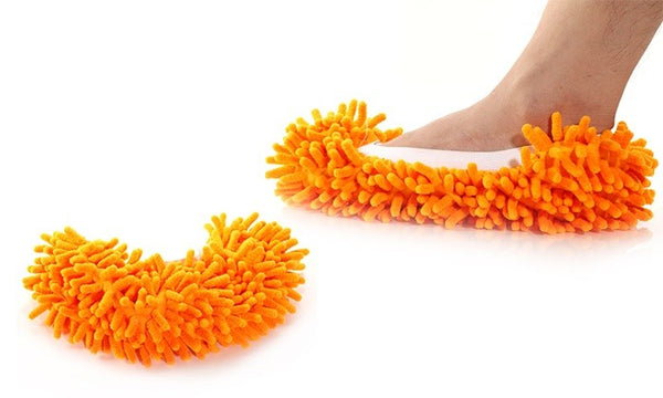 Chaussons microfibre 2 en 1 Taille Jusqu'au 44 pour nettoyer en marchant Orange online