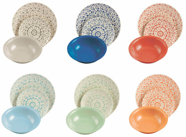 online Service De Table 18 Pièces en Dolomite Dure VdE Tivoli 1996 Cala Blanca Multicolore