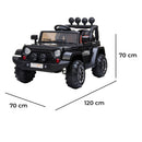 Macchina Elettrica per Bambini Fuoristrada Adventure 12V con Telecomando e Sedile in Pelle Nero