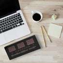 Orologio Digitale da Parete 36x16x3 cm a LED con Calendario e Temperatura