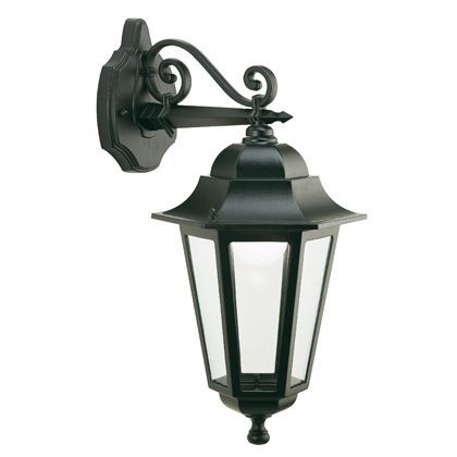 Lampada Applique Grande in Basso Colore Nero da Esterno Linea Esagonale Sovil
