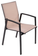 Set 4 Sedie da Giardino 59x57x88 cm in Alluminio e Textilene Grigio