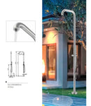 Doccia da Giardino 230x18x42 cm con Miscelatore e Doccetta Sined Sassari Inox satinato