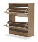 Scarpiera 2 Scomparti in MDF 63x24x80 cm Soriani Rovere