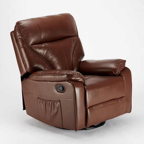 Fauteuil Relax Inclinable Manuel 90x74x130 cm en Simili Cuir Marron prezzo