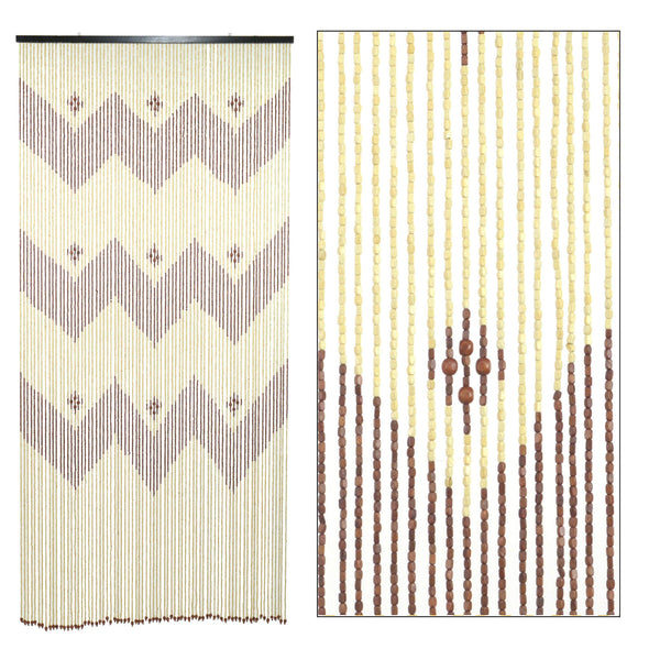 Rideau de Fil pour Moustiquaire 100x220 cm en Bois Clair Zig Zag acquista