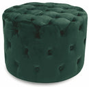 Pouf Poggiapiedi Sgabello Tondo Ø60 cm in Velluto Soriani Verde