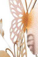 Pannello da Muro Farfalle Oro e Rosa C 59,5x4x111,5 cm in Ferro 