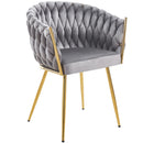 Set 2 Sedie per Sala da Pranzo e Ufficio in Velluto Grigio Sedia Ergonomica