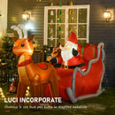 Babbo Natale Gonfiabile 310x78x148 cm con Luci LED Slitta e Renna per Esterno 