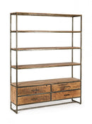 Libreria 4 Ripiani 4 Cassetti 145x35x190h cm Elmer 