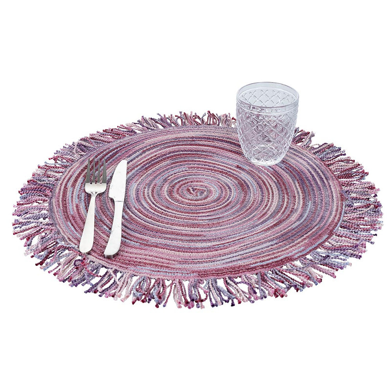 Set 6 Tovagliette con Frange Ø45x0,5 cm  in Polipropilene VdE Tivoli 1996 Shades of Provence