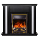 Camino Elettrico da Pavimento 95x110x27 cm Effetto Fiamma 2000W Gustavo & Meridian Nero/bianco