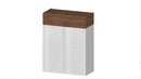 Scarpiera 2 Ante e 1 Ripiano a Ribalta 76x35x100 cm Savona 2A 1R Bianco Opaco/Rovere Wotan  