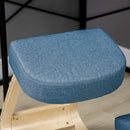 Sedia Ergonomica con Inginocchiatoio 51x69x58 cm in Betulla e Poliestere Blu  