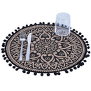 Set 6 Tovagliette Ø38 cm  in Juta VdE Tivoli 1996 Black Nero e Beige