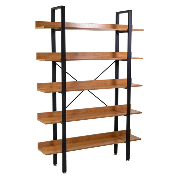 Libreria 5 ripiani 120x28xh171 cm in Metallo e Legno Achille Naturale acquista