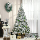 Albero di Natale Innevato Alto 180 cm con 750 Rami Ignifughi e Base in Acciaio Verde      