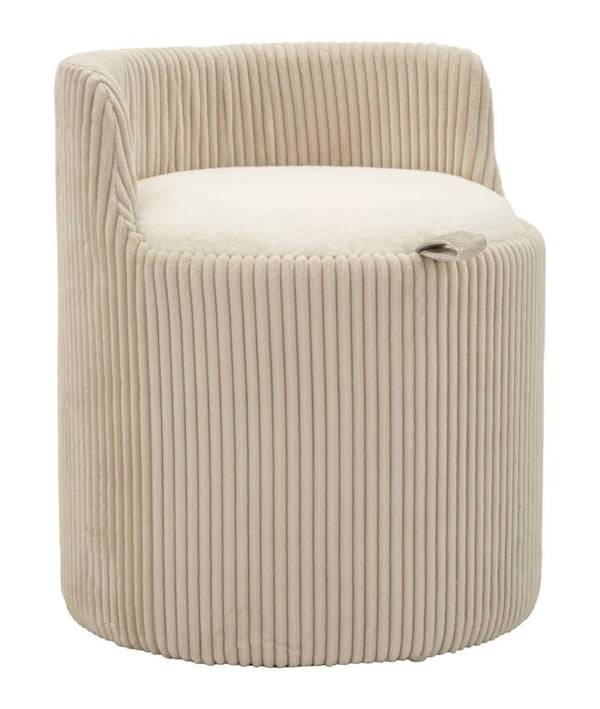 Puff da Toletta Dublino con Contenitore Ø47x53 cm in MDF e Spugna e Poliestere Bianco prezzo