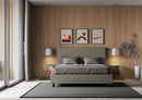 Letto Matrimoniale con Testata e Alzata Comoda Imbottito in Similpelle Focus Cappuccino Varie Misure
