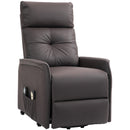 Poltrona Alzapersona Reclinabile 1 Motore con 8 Punti Massaggio 67x89x102 cm Riscaldamento e 2 Telecomandi Marrone