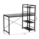 Scrivania per Computer in Vetro Temperato e Ferro Nero 125x63x113 cm 