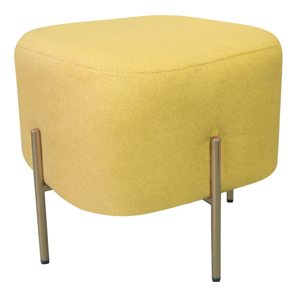 Pouf Poggiapiedi 41x41x41 cm in Tessuto Kate Giallo acquista