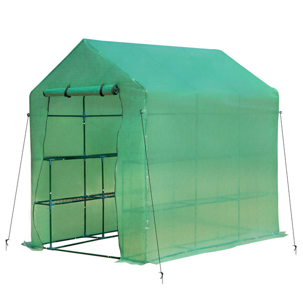 Serre Tunnel 214x143x195 cm en Acier et PE Vert sconto