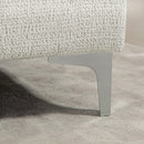 Divano 4 Posti Componibile Modulare 313x149x88 cm in Tessuto effetto Ciniglia Bianco Crema  