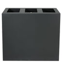 Pattumiera per Raccolta Differenziata 3 Scomparti Capacità 180 lt 90x30x80 cm in Acciaio Antracite 