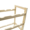 Espositore portabottiglie vino da 9 posti cantinetta in legno chiaro