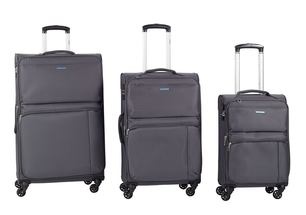 Set 3 Valigie Trolley Espandibile in Poliestere TSA Ravizzoni Manila Grigio