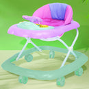 Girello Bambini per Primi Passi Chiusura Salvaspazio e Volante Interattivo Verde