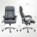 Sedia da Ufficio Massaggiante a 6 Punti e Inclinabile 66x72x113-121 cm in pelle PU Grigio Carbone   