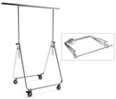 Stender Appendiabiti Pieghevole Estensibile 85/130x70x95/160 in Acciaio Cromato con Ruote
