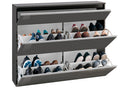 Scarpiera 2 Ante e 1 Antina a Ribalta 120x26,5x108 cm Magic Antracite Lucido