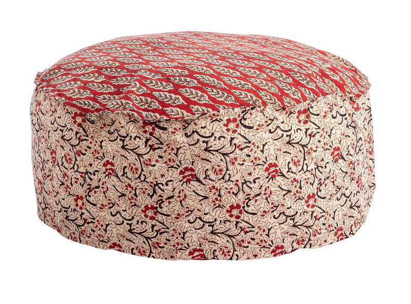 Pouf  65x65x25cm in Tessuto Lorient Rosso